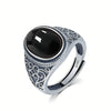 Vintage Silver Tiger's Eye Stone Rings 10 14MM Retro Style Large Stone Finger Rings Jewelry for Men - Image 15