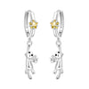 Silver Cute Bee Daisy Earrings Design Dainty Ear Loops for Women Party Birthday Gifts Jewelry - Image 12
