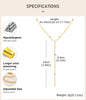 Beaded Long Chain Y Shape Necklace For Women, Minimalist Drop Bar Pendant Choker Necklaces, Clavicle Chain Jewelry - Image 15