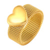 Heart Bracelets Cuff Mesh Adjustable Opening Bangle Heart Love Mesh Rings For Women Men Lover Couple Wedding Jewelry Set - Image 10
