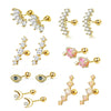 Two-Piece Stainless Steel Cartilage Stud Set with Multiple Motif Designs - Image 3