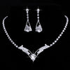 Rhinestone Geometric Bridal Necklace Earrings Set For Women Dainty Elegant Waterdrop Crystal Wedding Banquet Jewelry Set - Image 4