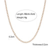 Minimalist 2mm Zircon Chain Necklace Bracelet Set Stainless Steel Base Crystal Chain Wedding Jewelry Sets - Image 12