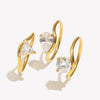 Wave Drop Round Zircon Ring Minimalist 316L Stainless Steel Women's Rings Gold Plated Accessories - Image 4