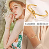 Dainty Knot Cuff Bracelet Bangles for Women, Gold Color Stainless Steel Bracelets, Wristband Jewelry Gift to Her - Image 4