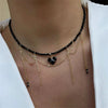 Punk Fringe Zircon Heart-Shaped Pendant Necklace for Women, Bohemian Geometric Baroque Black Crystal Chain Jewelry - Image 5