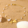 20+5cm Anklets for Women Stainless Steel Shell Starfish Imitation Pearl Leg Bracelets Gold Color Beach Summer Bodychain Jewelry - Image 1