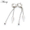 2PCS Stainless Steel Star Cross Snake Spike Skull Sword Blade Chain Feather Spider Dangle Women Men Huggie Hoop Earrings - Image 20