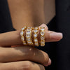 Stackable Water Drop Cubic Zirconia Ring in Gold-Tone Stainless Steel - Image 3