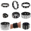 Gothic Punk Hip Hop Rock Spike Rivet Stud PU Leather Wristband Bracelet Bangle - Image 1
