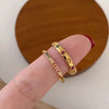 Stainless Steel Rainbow Color Cubic Zircon Stone Finger Rings for Women Gold Plated Stacker Ring Jewelry Gift - Image 1