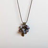 Adjustable Ceramic Bead Necklace with Leaf Pendant and Wax Cord - Image 4