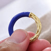 Elegant Blue Drop Glaze Double Color Female Finger Ring Jewelry For Women Christmas Gifts - Image 4