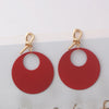 European Oval Hanging Earrings Punk Coiled Metal Women's Earrings Colorful Long Dangle Earrings Big Round Earrings - Image 3