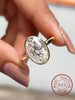 Gemagic Silver Zircon Delicate Simple Oval Ring For Women Engagement Wedding Jewelry - Image 1