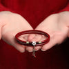 1/2pcs Flower Charm Vermilion Red Bangles Women Bangles Jade Bracelet National Style Chinese Style Jewelry - Image 4