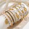 Two-Tone Stainless Steel Link Bracelet with Mixed Chain Design - Image 1