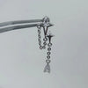 Winged Sword Piercing Stud with Drop Charm - Image 21
