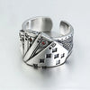 Vintage Lucky Poker Adjustable Open Rings For Women Men Playing Card Finger Stainless Steel Ring Party Jewelry - Image 6