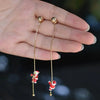 Christmas Red Dangle Earrings For Women Rhinestone Snowflake Pearl Earring Christmas Party Festival Year Jewelry - Image 12