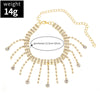 Cubic Zirconia Chain Anklet for Women Silver Color Double Layer Water Droplets Bracelet Barefoot Foot Jewelry - Image 4