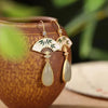 Retro-style Cheongsam, Hanfu Accessories, Ethnic-style Earrings, Chinese-style Jade Earrings, Ethereal Fan-shaped Traditiona - Image 2