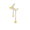 1PC Silver Eight-pointed Star CZ Piercing Earring For Women Tassel Chain Stud Earring Party Jewelry - Image 43
