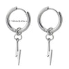1Pair Punk Lock Lightning Chain Feather Leaf Stainless Steel Male Woman's Piercing Hoop Earring for Man Jewelry Vintage - Image 34