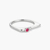 Minimalist Silver Birthstone Ring Gold Color Simple Style For Women Festival Party Gift - Image 3