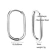 Two-Piece Clip-On Hoop Earrings with Oval Profile - Image 9