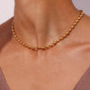 Stainless Steel Oval Bead Chain Necklace in Gold-Tone or Silver-Tone - Image 10