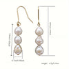 Baroque Freshwater Pearl Earrings. Simple, Elegant And Versatile Long Three-bead Earrings - Image 4