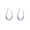 Hollow Pear-Shaped Stainless Steel Hoop Earrings in Silver-Tone or Gold-Tone - Image 7
