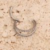 Double-Line Cartilage Clicker Hoop with Clear Cubic Zirconia - Image 6