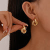 Stainless Steel Hoop Earrings for Women Girls White Brown Resin Gardenia Flower Dangle Earrings Design Jewelry Gifts - Image 10