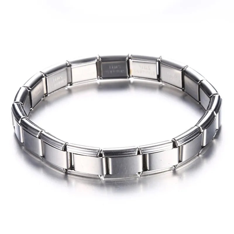 9 mm Wide Stainless Steel Bracelets Simple Style Daily Wear Silver-Color Charm Bracelet For Women On Party Unisex Style - Image 1