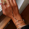 Long Tassel With Slippy Bar Bling Round Oval Triangle CZ Setting Women Unique Bracelet Wrap One's Finger Jewelry - Image 1