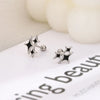 1Pcs Black Drop Glazed Star Star Ear Bone Ear Buckle Sweet Cool Punk Mini Stud Earrings for Women Personality Jewelry