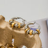 Two Color Multi Loop Dangle Hoop Earring Modern Style Minimalist Stainless Steel Women Ears Jewelry - Image 5