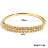 316L Stainless Steel Bangle Bracelet with Cubic Zirconia Details in Gold-Tone - Image 16