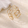 Stainless Steel Bracelet For Women Men Aesthetic Flower Leaf Bangle Opening Gold Color Geometric Bangles Bracelets Jewelry - Image 5