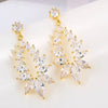 Zircons Marquise Cluster Flower Shape Cubic Zirconia Long Dangle Drop Earrings for Brides Wedding Party Jewelry - Image 8