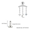 Titanium Hidden Helix Chain Earring 16G Dainty Star Moon CZ Dangle Cartilage Stud Piercing Jewelry - Image 22