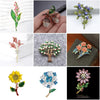 Multi-Style Floral Brooches, Enamel Rhinestone Flower Lapel Pins for Women - Image 2