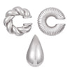 C-Shaped Clip-On Ear Cuff with Water Drop Detail - Image 14