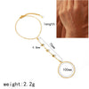 Yellow Gold Plated Stainless Steel Hand Chains Bracelet for Women Dainty Cubic Zirconia Bracelet and Ring Chain Body Jewelry - Image 4