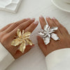 Exaggerated Bilayer Big Flower Ring for Women Personality Metal Punk Party Finger Ring Jewelry Accessories - Image 3