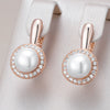 Geometry Pearl Drop Earrings for Women Rose Gold Color With Zircon Boho Ethnic Wedding Jewelry - Image 1
