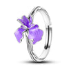 Silver Open Rings For Woman Iris Flower Cherry Feather Dog Horse Adjustable Cocktail Rings Party Jewelry - Image 19