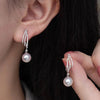 Silver Pearl Earrings Personality Charm Shining Zircon Earrings Birthday Gift for Women Jewelry - Image 2